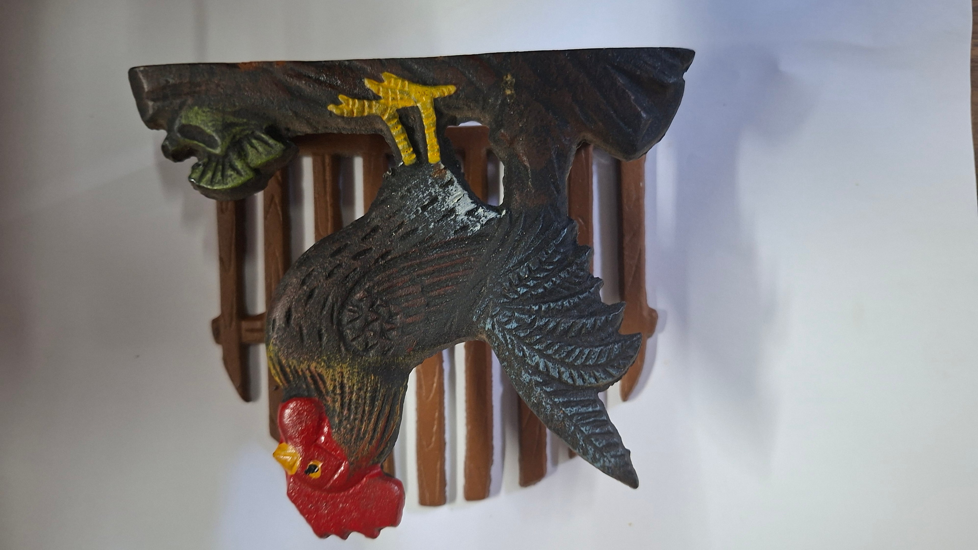 Cast Iron Rooster Recipe Book Holder
