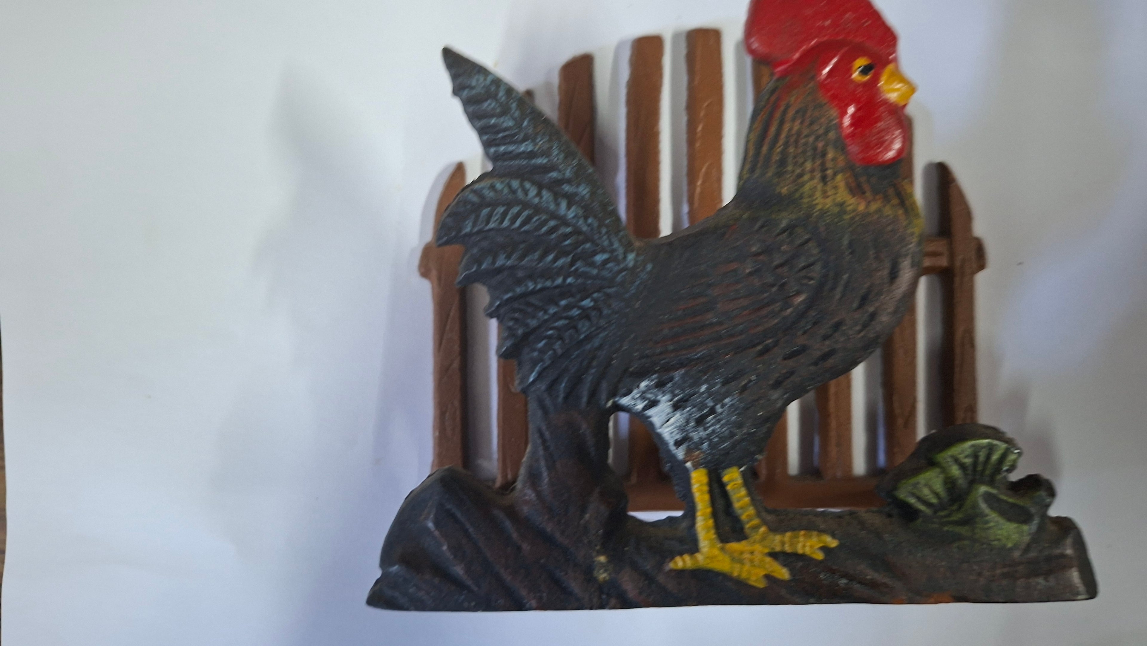Cast Iron Rooster Recipe Book Holder