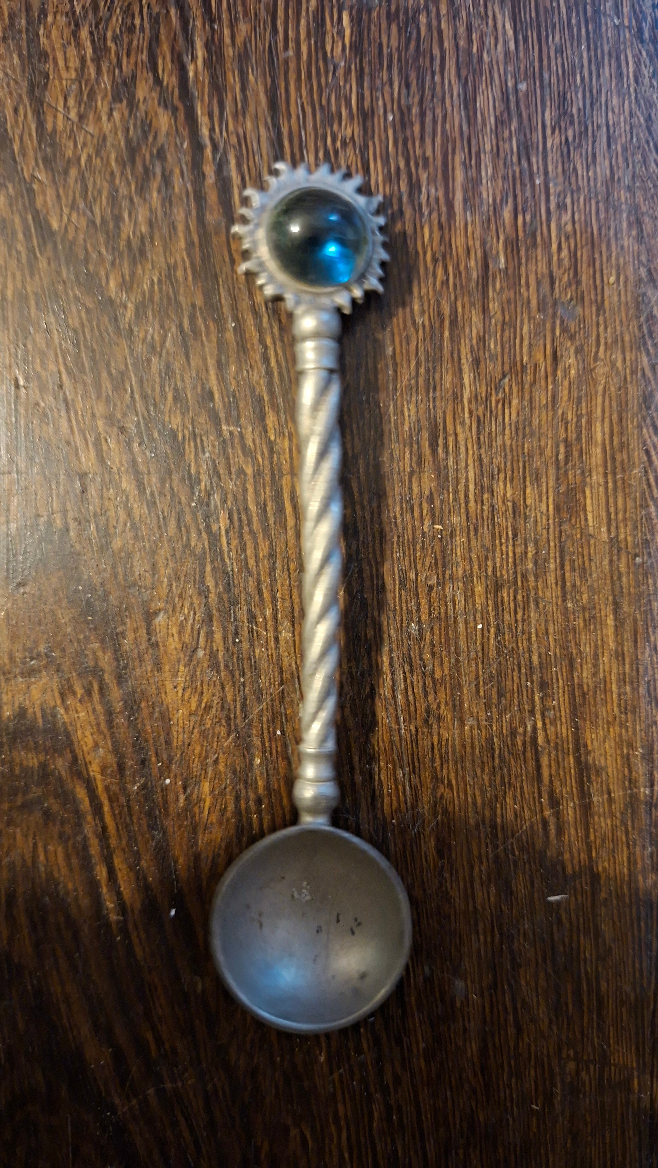 Earthangel (EA) Pewter "Sun" Spoon with Black Stone