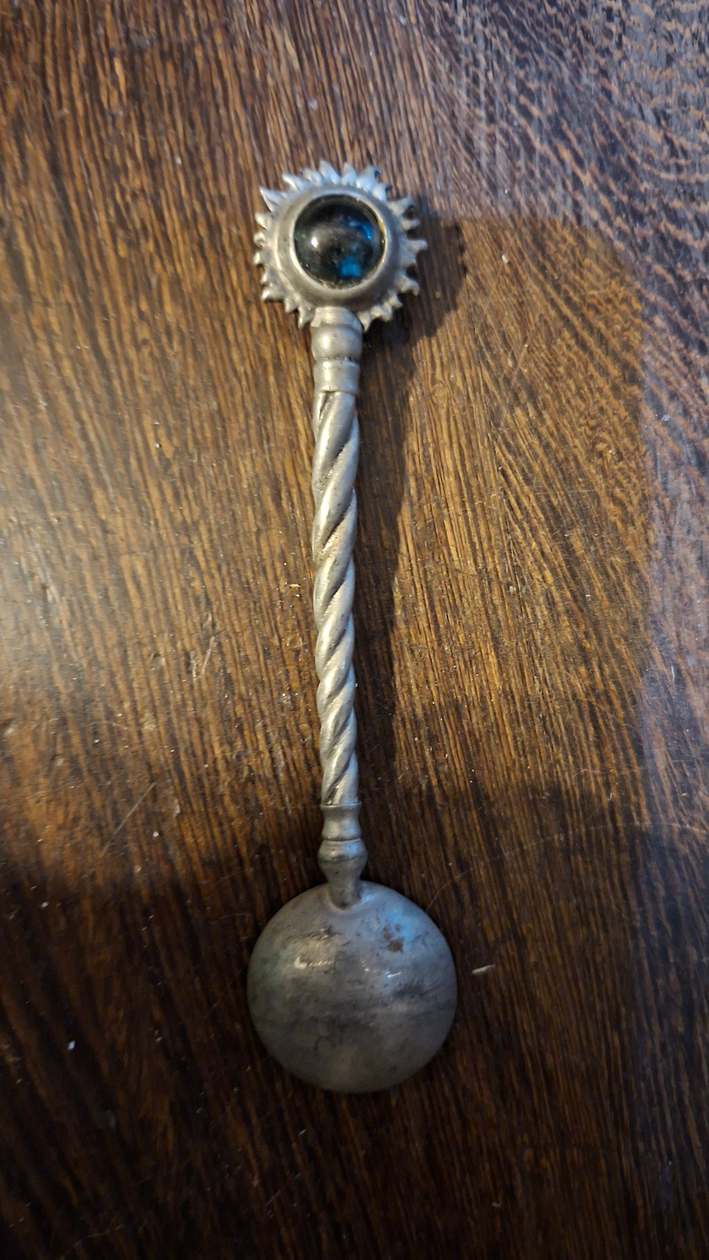 Earthangel (EA) Pewter "Sun" Spoon with Black Stone