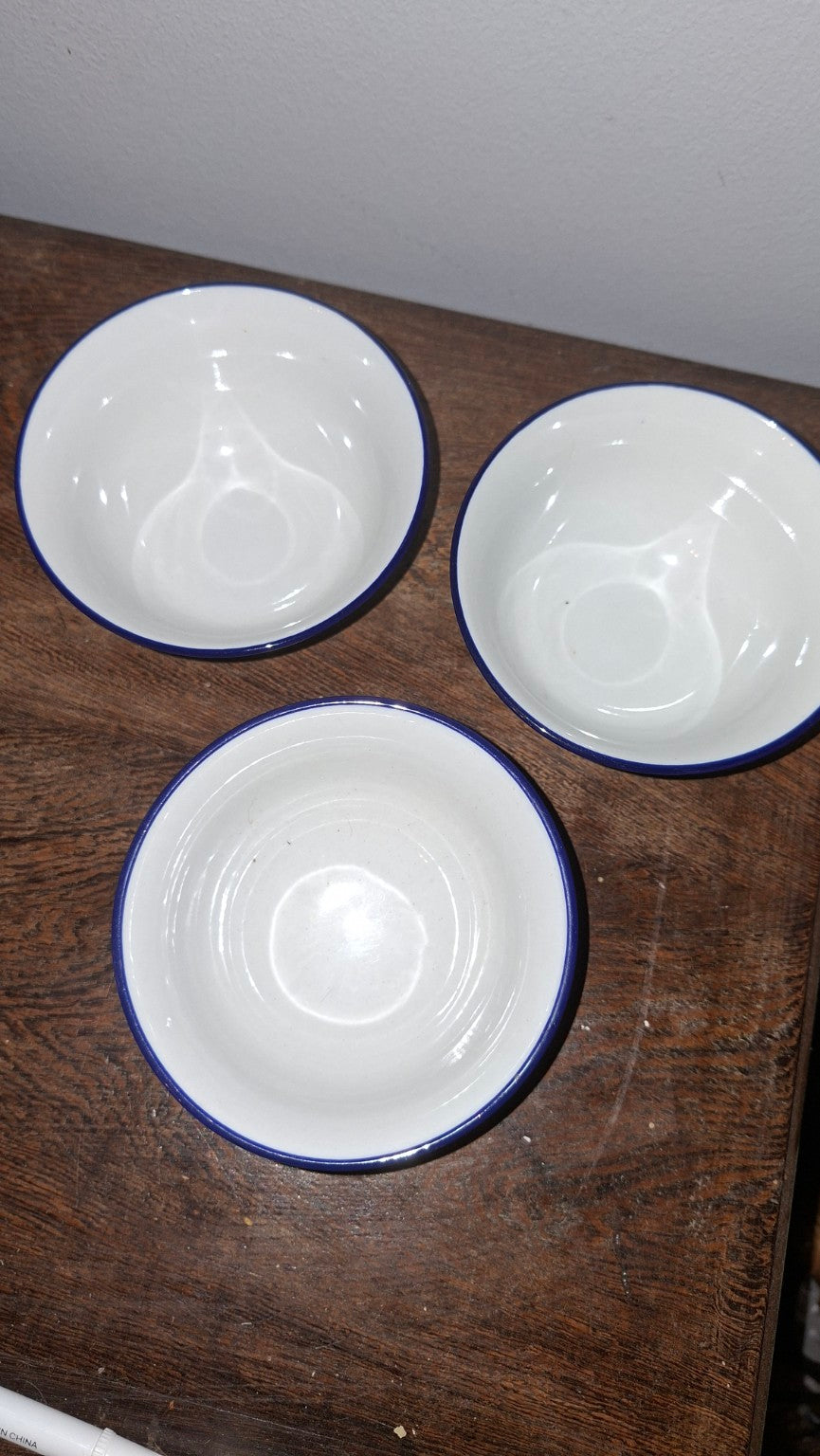 Woolworths blue and white floral porcelain bowls - set of 3